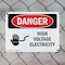 Signmission High Voltage Electricity Danger Sign, Plastic, 10in W x 7in L, 2PK OS-2PACK-DS-P-710-L-1330 - alternate 8